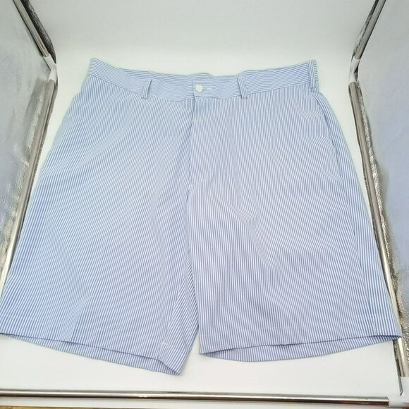 Pro Tour Other - Pro Tour Cool Play Men Golf Shorts Blue White Seersucker Stripes 36 Flat Front